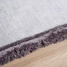 Viscose and Cotton Rug with Colored Fringes in Silk Modern Design - Garbino Viadurini