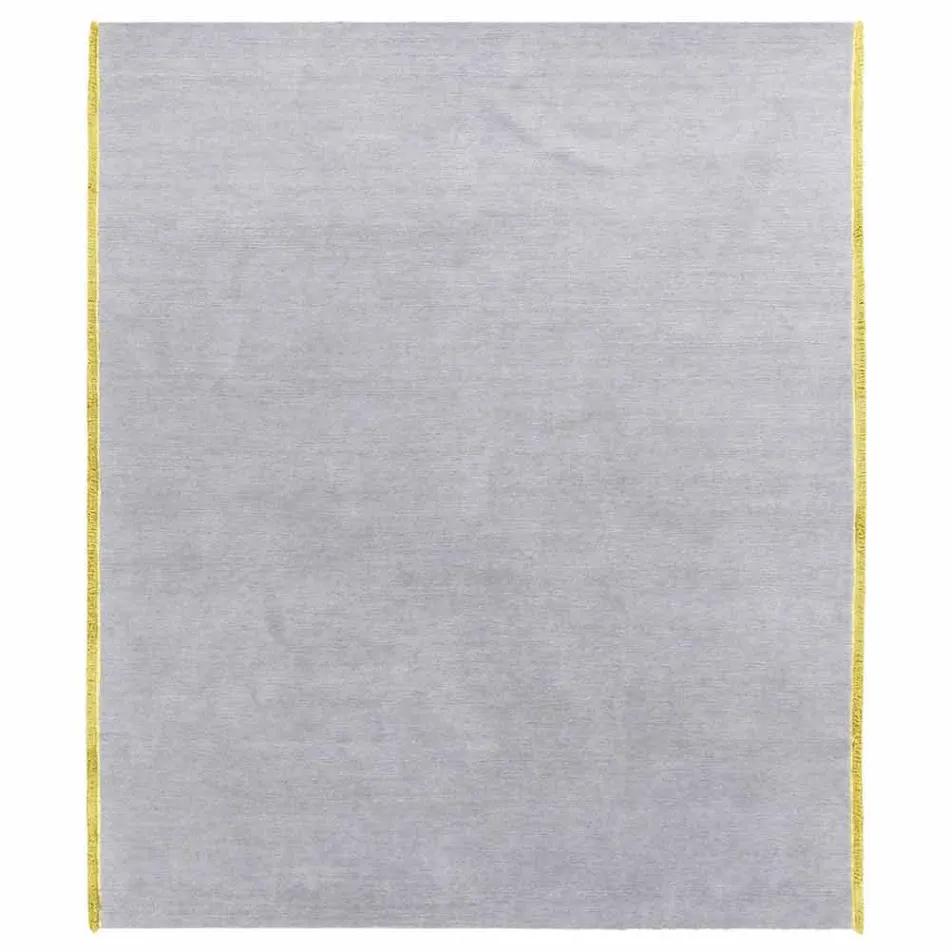 Viscose and Cotton Rug with Colored Fringes in Silk Modern Design - Garbino Viadurini