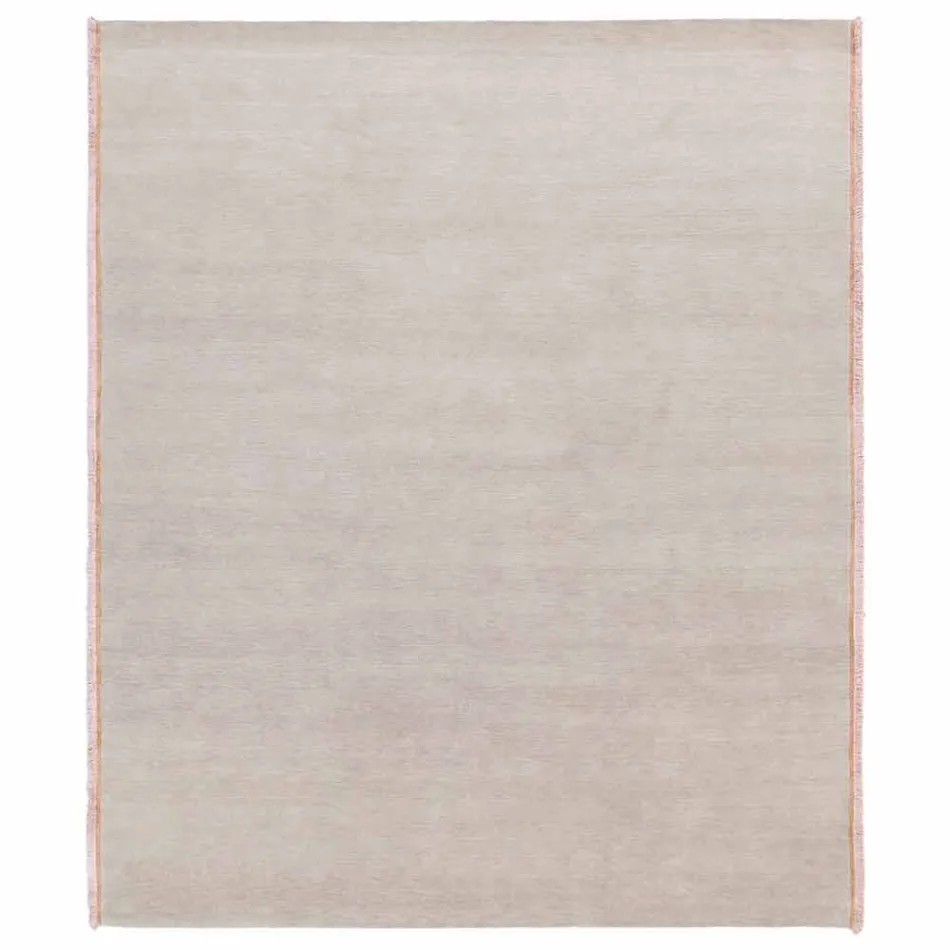 Viscose and Cotton Rug with Colored Fringes in Silk Modern Design - Garbino Viadurini