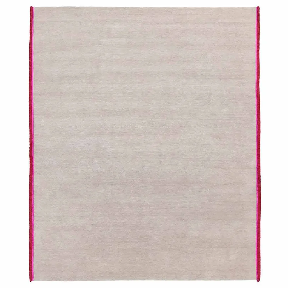Viscose and Cotton Rug with Colored Fringes in Silk Modern Design - Garbino Viadurini