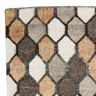 Modern Designer Rug with Geometric Pattern in Wool and Cotton - Tapioca Viadurini