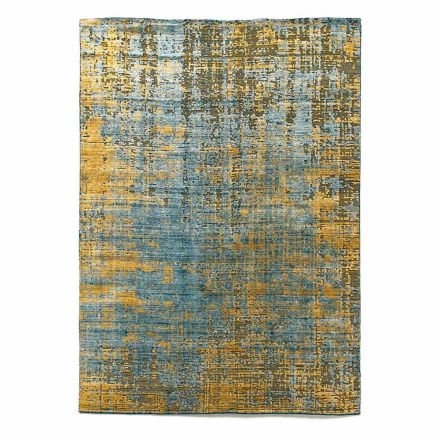 Modern Hand-Knotted Living Room Carpet in Bamboo Silk and Cotton - Buba Viadurini