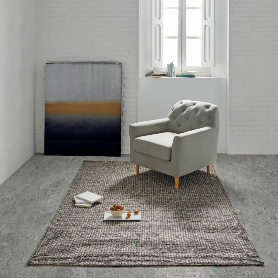 Modern Hand-Woven Wool and Cotton Carpet for the Living Room - Relict Viadurini
