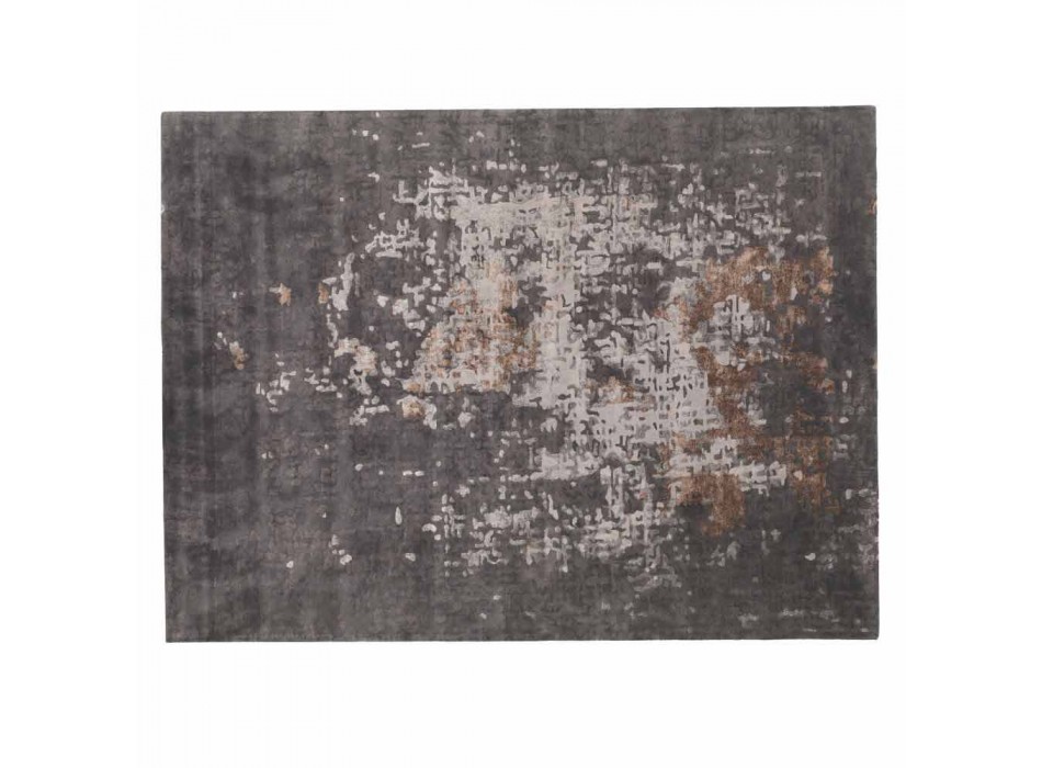 Luxury Rectangular Living Room Carpet in Wool, Cotton and Viscose Made in Italy Viadurini