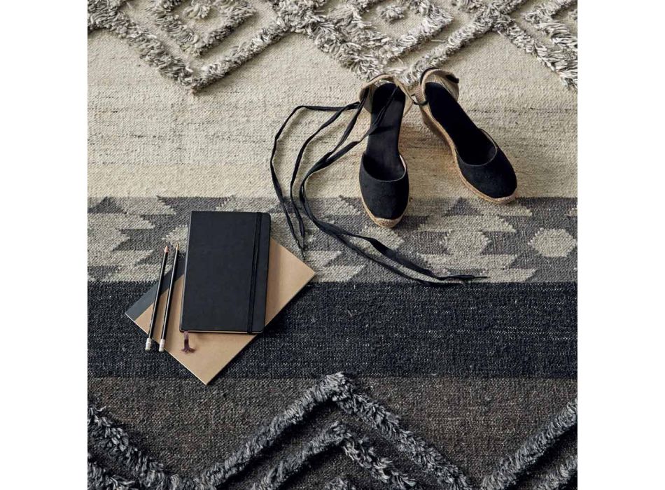 Rectangular Carpet in Wool, Cotton and Viscose for Modern Living Room - Zorro Viadurini