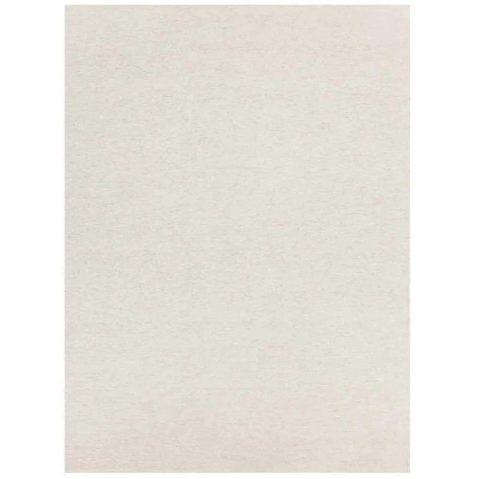 Rectangular Rug in Wool and Cotton Brown or Cream of Modern Design - Kuta Viadurini