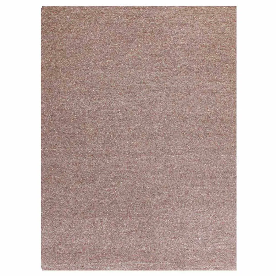 Rectangular Rug in Wool and Cotton Brown or Cream of Modern Design - Kuta Viadurini