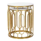 Coffee Tables in Golden Iron and Marble Effect Resin 2 Pieces - Pietro Viadurini