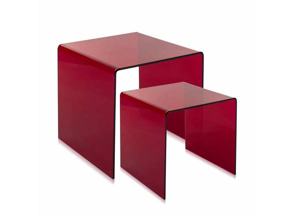 Design tables in colored plexiglass produced in Italy, Spinoso Viadurini