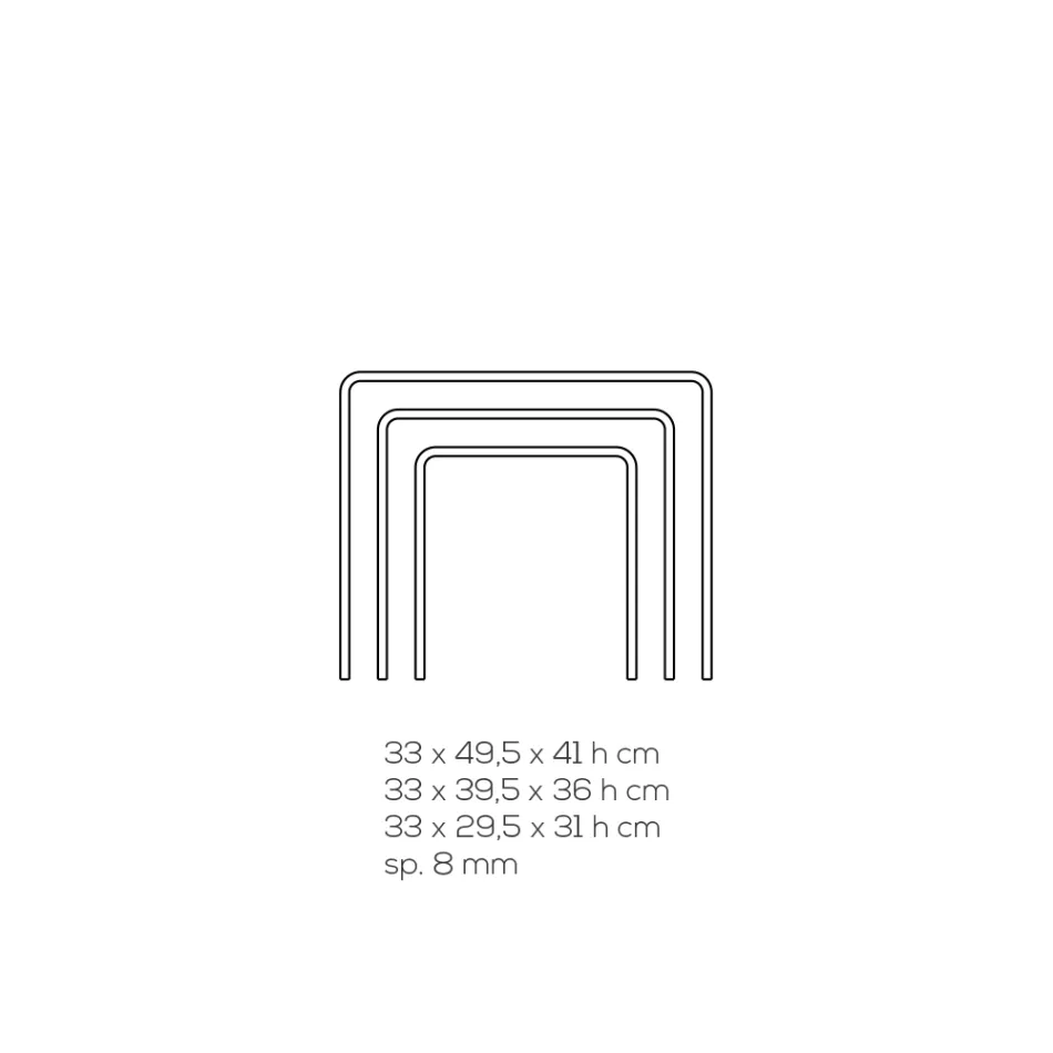 Living Room Coffee Tables in Transparent Minimal Acrylic Crystal 3 Pieces - Cecco Viadurini