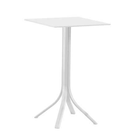 High Outdoor Bar Table with 4 Legs in Aluminum in 2 Colors - Filomena Viadurini