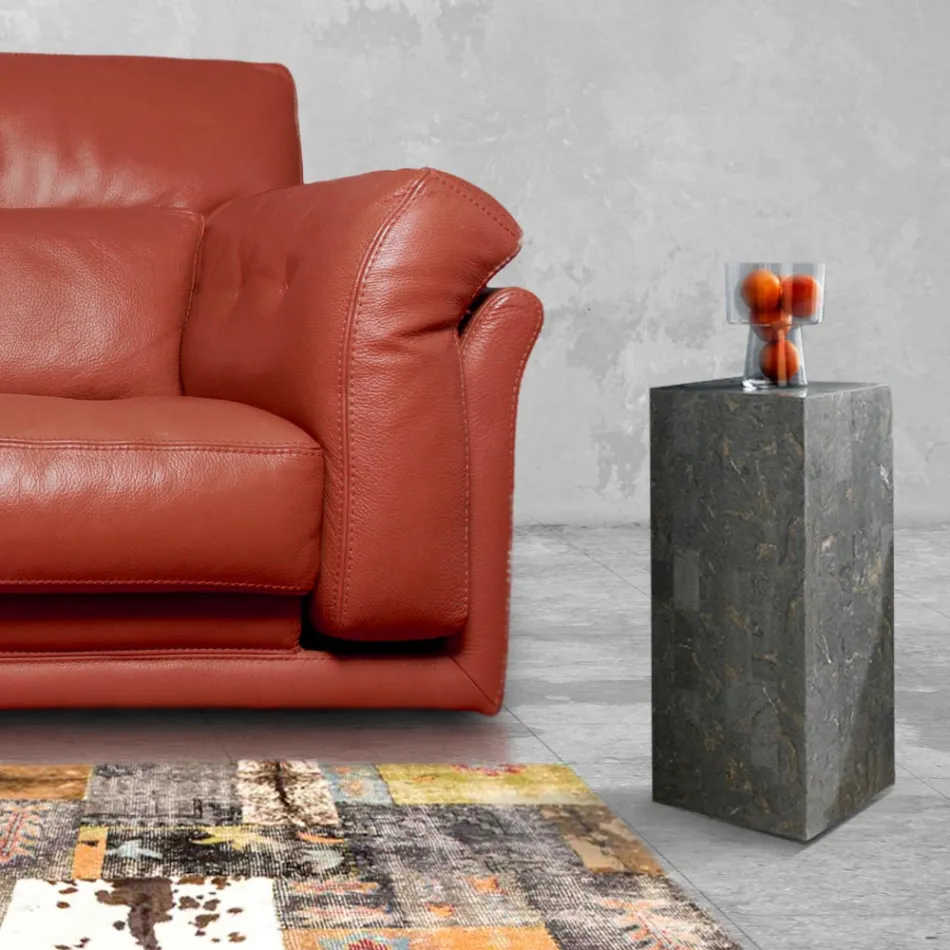 High Coffee Table in Fossil Stone Gray Finish - Florida Viadurini