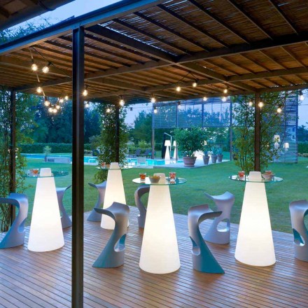 Slide Peak high table (H120) polyethylene and glass made in Italy Viadurini