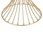 Round High Coffee Table in Golden Iron with Spheres and Smoked Glass Top - Dexter Viadurini