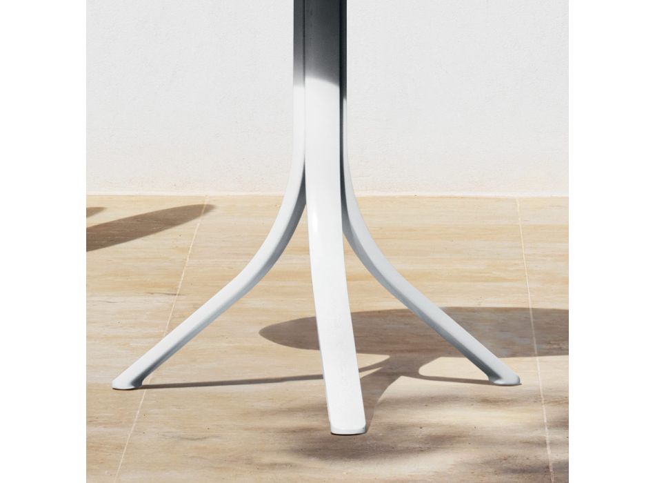Outdoor Bar Table with 3 Reclining Aluminum Legs in 2 Finishes - Filomena Viadurini