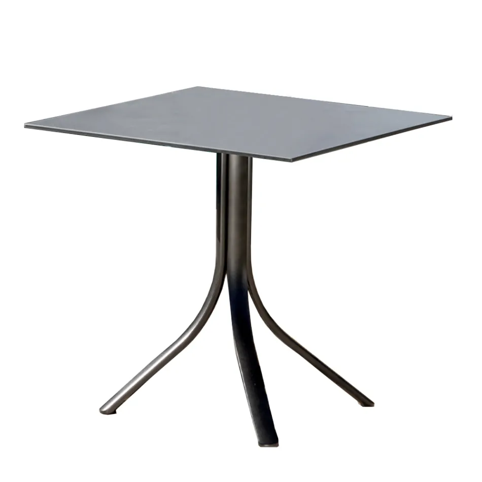 Outdoor Bar Table with 3 Reclining Aluminum Legs in 2 Finishes - Filomena Viadurini