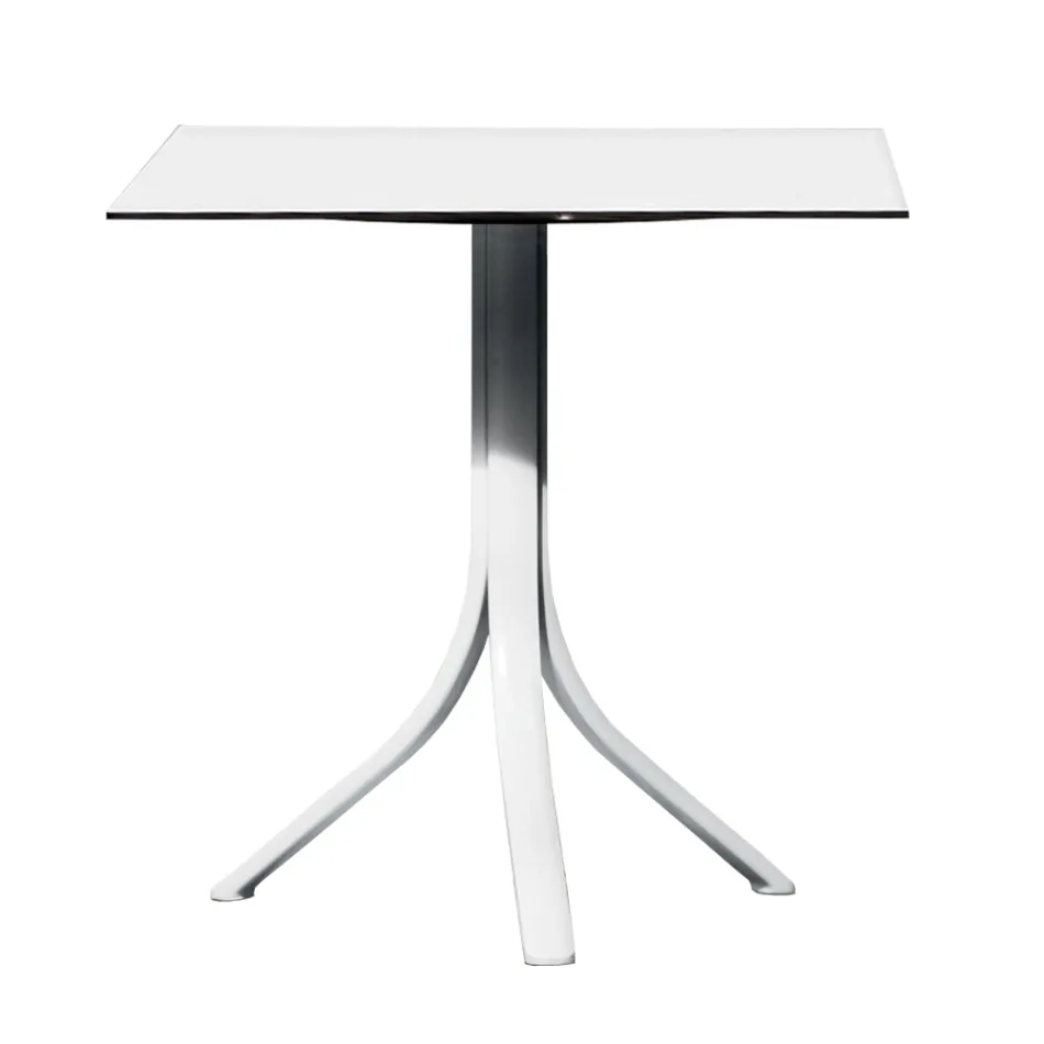Outdoor Bar Table with 3 Reclining Aluminum Legs in 2 Finishes - Filomena Viadurini