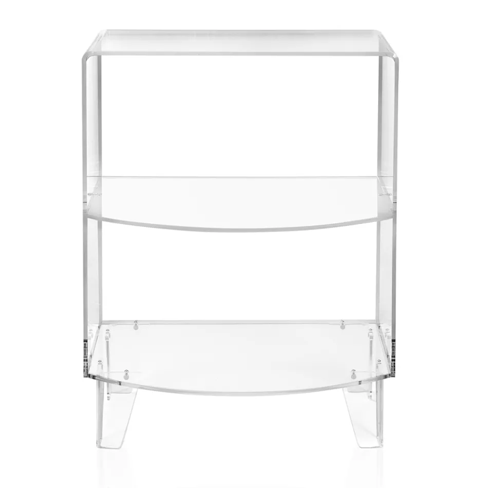 Low Table Bedside Table in Transparent Plexiglass Made in Italy - Alamain Viadurini