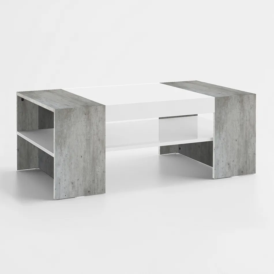 Low Coffee Table for the Living Room in White Wood 3 Finishes - Rames Viadurini