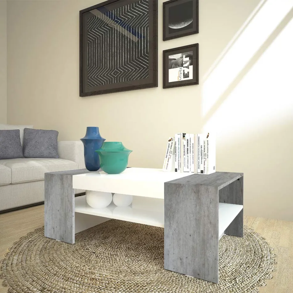 Low Coffee Table for the Living Room in White Wood 3 Finishes - Rames Viadurini