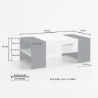 Low Coffee Table for the Living Room in White Wood 3 Finishes - Rames Viadurini