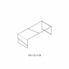 Low Coffee Table for Living Room in Cantilever Transparent Glass - Discount Viadurini