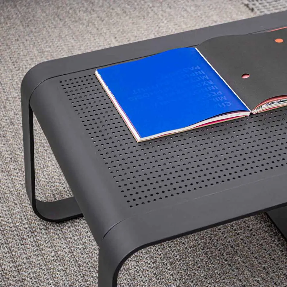 Outdoor Low Table in White or Anthracite Painted Aluminum - Aniello Viadurini