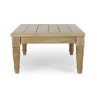Low Outdoor Coffee Table in Teak Wood with Rustic Finish, Homemotion - Ronak Viadurini