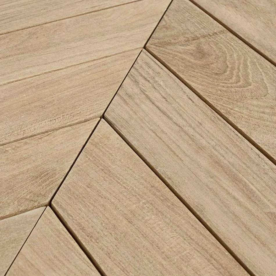 Low Outdoor Teak Coffee Table with Oval Top, Homemotion - Ricardo Viadurini