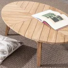 Low Outdoor Teak Coffee Table with Oval Top, Homemotion - Ricardo Viadurini