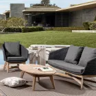 Low Outdoor Teak Coffee Table with Oval Top, Homemotion - Ricardo Viadurini