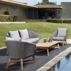 Low Rectangular Outdoor Coffee Table in Teak Wood, Homemotion - Stuart Viadurini
