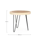 Low Table for Living Room in Aluminum and Top in Natural Wood - Crotone Viadurini