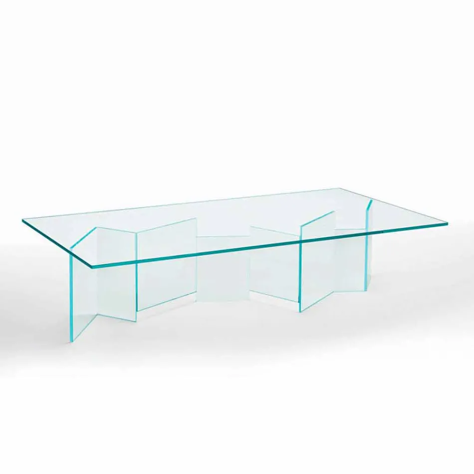 Low Coffee Table in Extra-clear Glass 2 Sizes Made in Italy - Random Viadurini