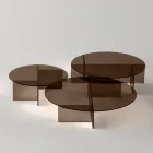 Laris Bronze Glass Coffee Table with a Refined Design Made in Italy Viadurini