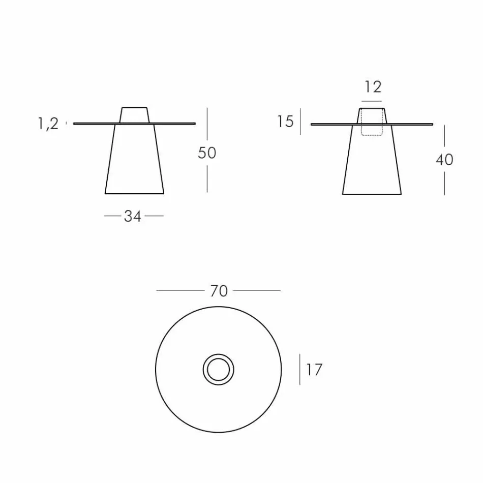 Slide Peak low table (H50) polyethylene and glass made in Italy Viadurini
