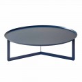 Low Outdoor Round Table in Colored Metal Made in Italy - Stephane