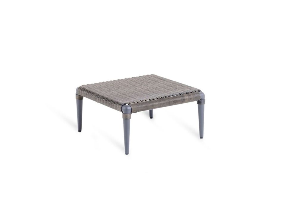Low Square Outdoor Coffee Table in Aluminum and WaProLace Made in Italy - Marissa Viadurini