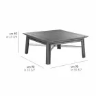 Low Square Coffee Table for Outdoor Living Room in Natural or Black Wood - Suzana Viadurini
