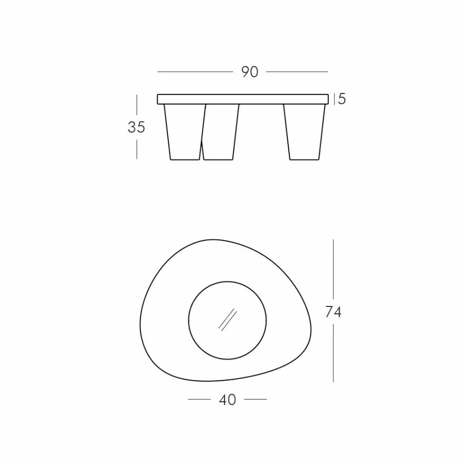 Low table Low Slide Lita Table polyethylene and glass made in Italy Viadurini