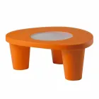 Low table Low Slide Lita Table polyethylene and glass made in Italy Viadurini