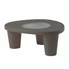 Low table Low Slide Lita Table polyethylene and glass made in Italy Viadurini