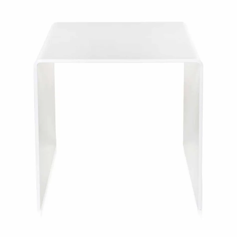 Contemporary white coffee table 50x50cm Terry Big, made in Italy Viadurini