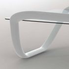 White table modern design in glass and Adamantx® Continuum Viadurini