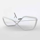 White table modern design in glass and Adamantx® Continuum Viadurini