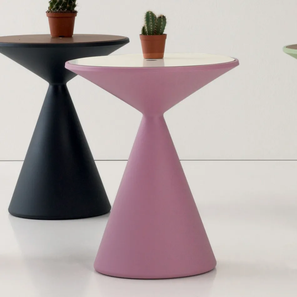 Outdoor Coffee Table in Colored Polyethylene with Internal Compartment - Acute Viadurini