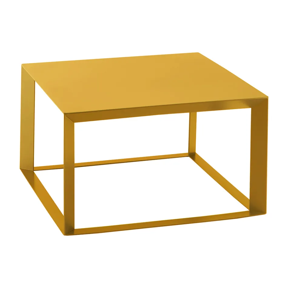 Square Design Metal Coffee Table in 2 Sizes - Josyane Viadurini