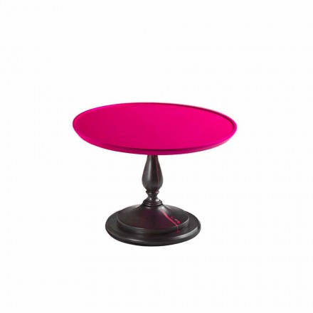 Cocktail lounge table with pink lacquered top, 70 cm diameter, Nik Viadurini