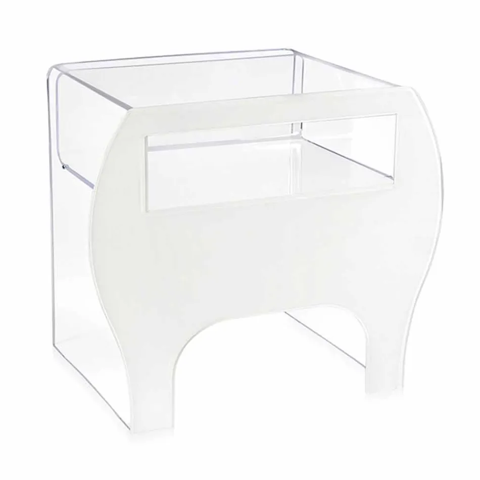 Coffee table / bedside table in Mineo design acrylic crystal Viadurini