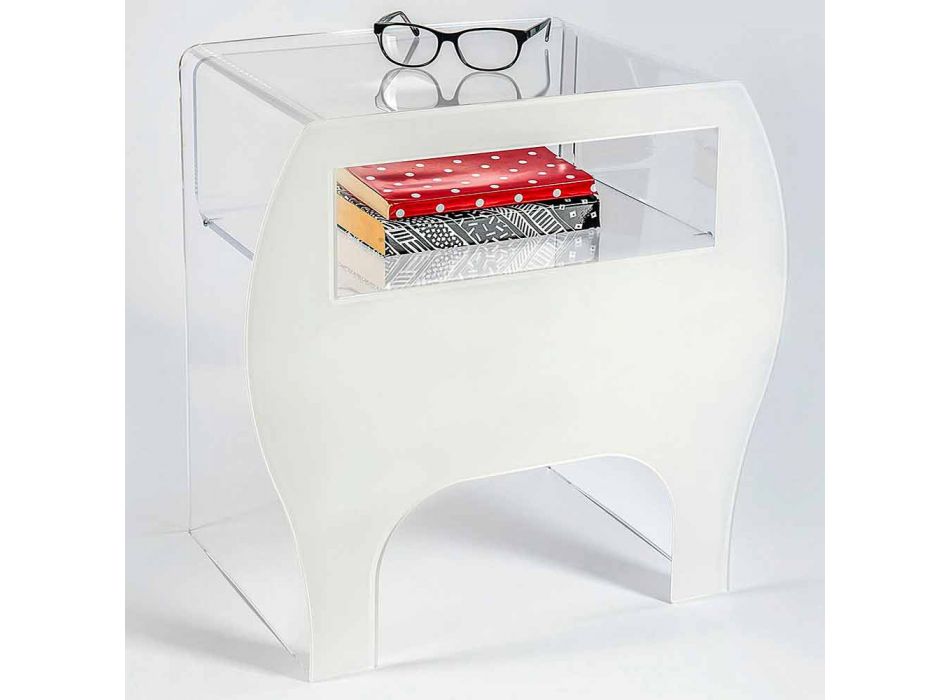 Coffee table / bedside table in Mineo design acrylic crystal Viadurini